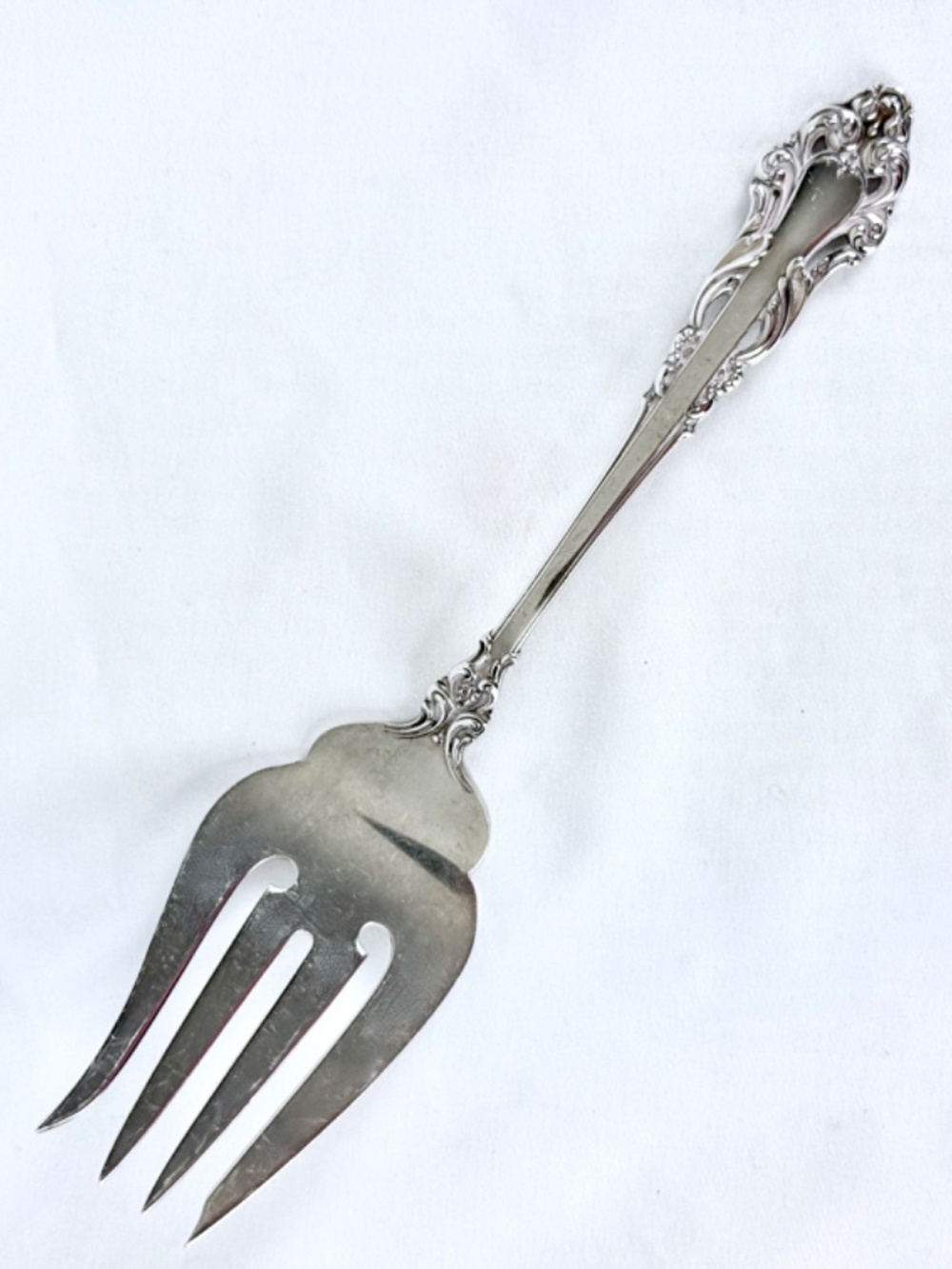 Vintage 1970s Grand Renaissance Sterling Silver Lg Meat Fork Reed and Barton - Picture 7 of 14